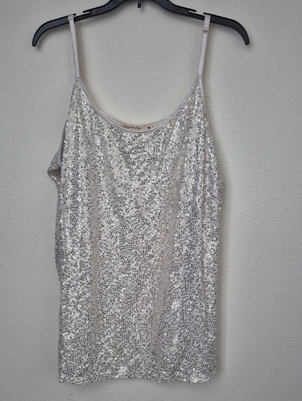 Heart & Hips Irovy With Gold Sequin Tank Top
